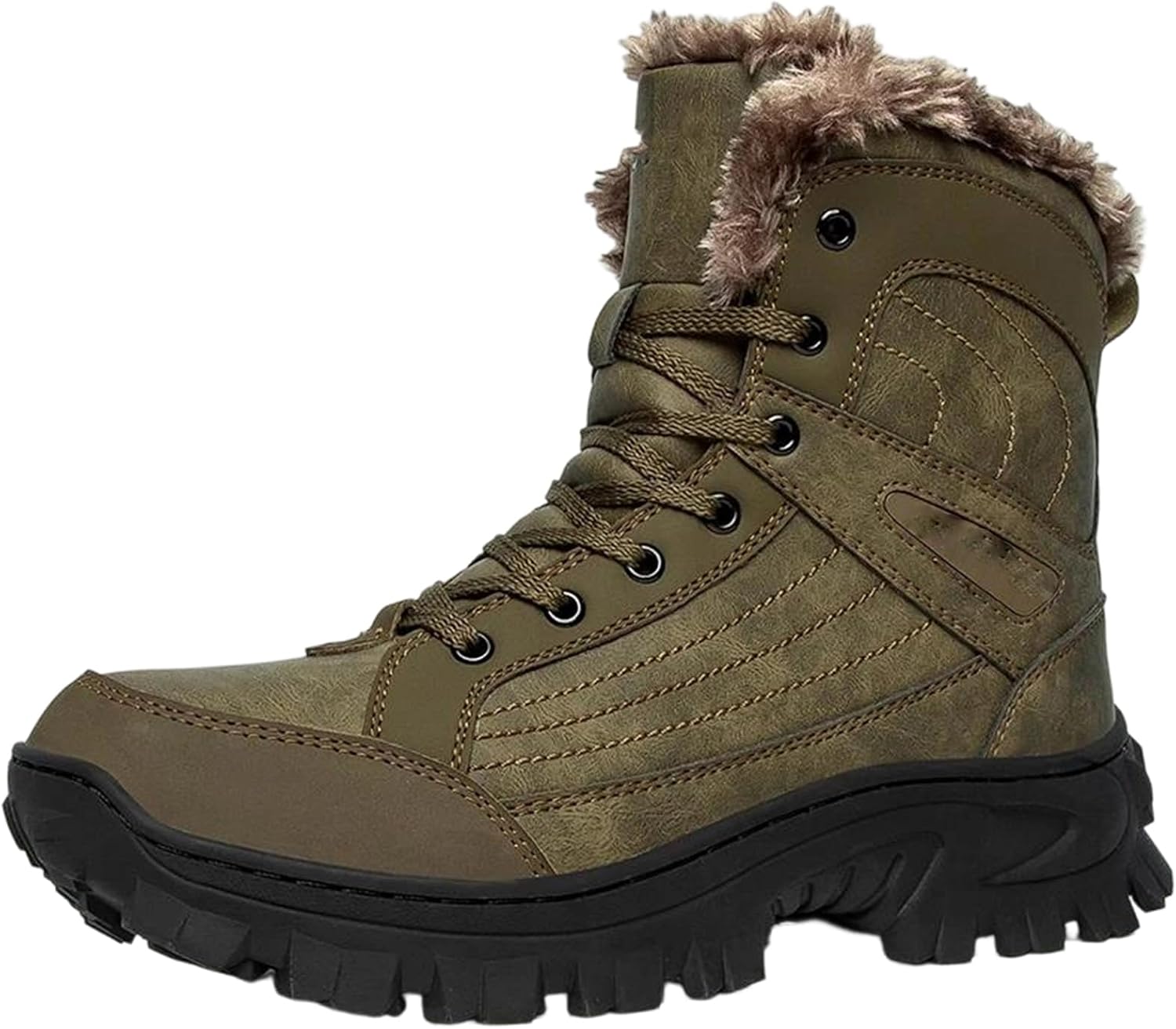 

Мужские водонепроницаемые теплые снежные ботинки, противоскользящие, для походов на открытом воздухе, зимние ботильоны Alloaone, Brown-2