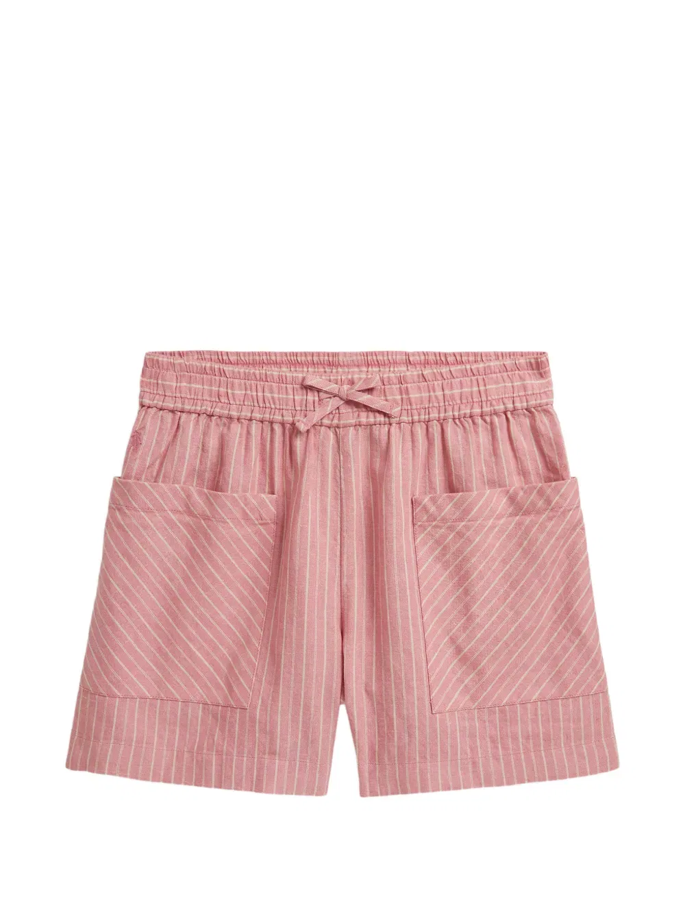 Шорты в полоску с накладными карманами Polo Ralph Lauren Kids, розовый