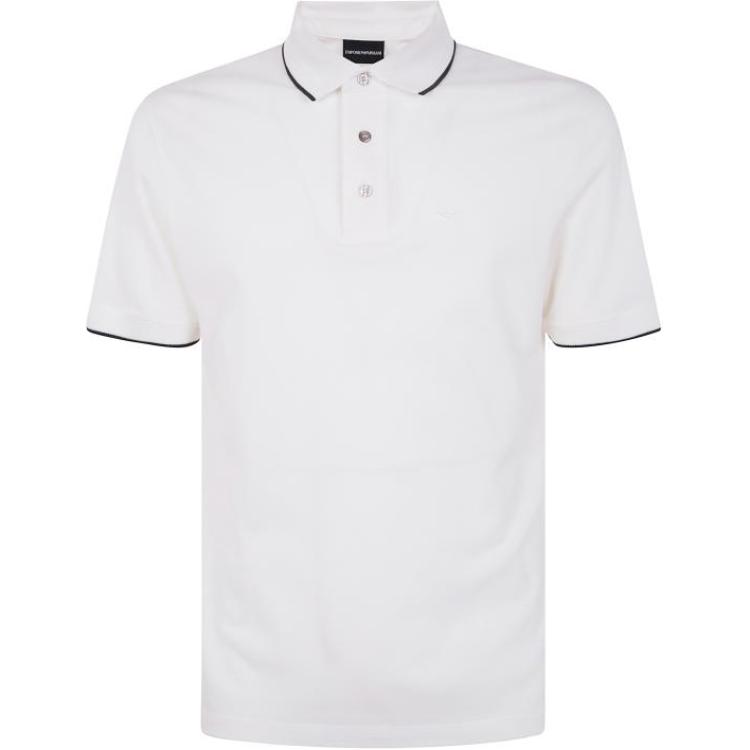 

Поло с вышитым логотипом EMPORIO ARMANI, белый
