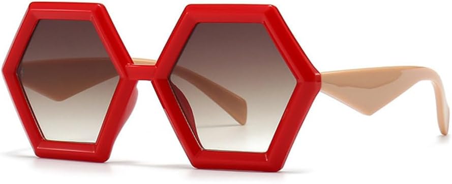 

Солнцезащитные очки в стиле ретро Polygon для женщин, градиентные оттенки Tea Shades, модные солнцезащитные очки для мужчин, двухцветные солнцезащитные очки MTZJH, C3 Red Tea