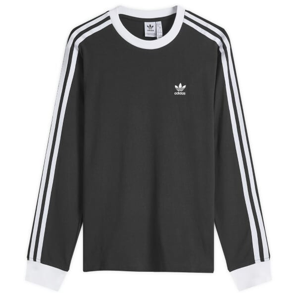 

Футболка с длинным рукавом и тремя полосками Adidas, черный