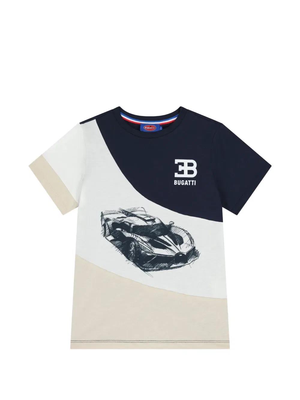 Футболка с автомобильным принтом Bugatti Kids, синий