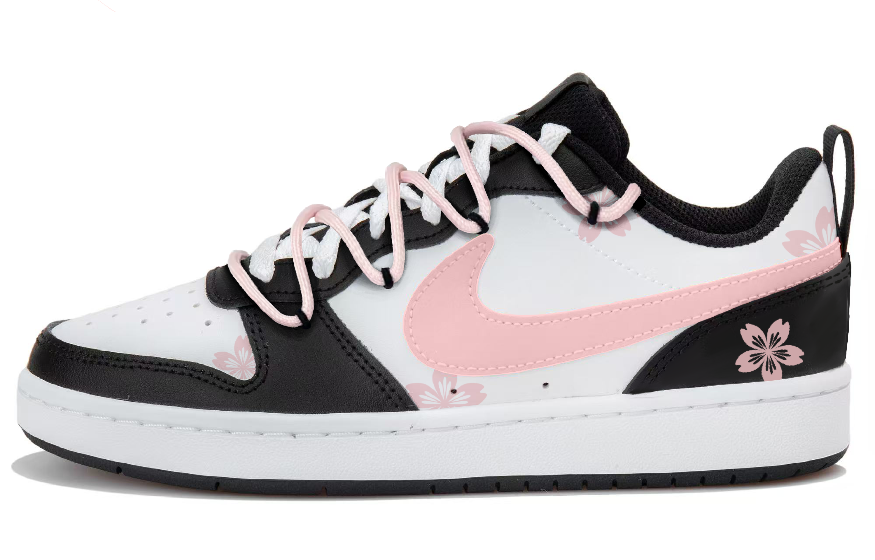 

Nike Court Borough Cherry Blossom Pink Low top детские скейтборд кроссовки White Black Pink