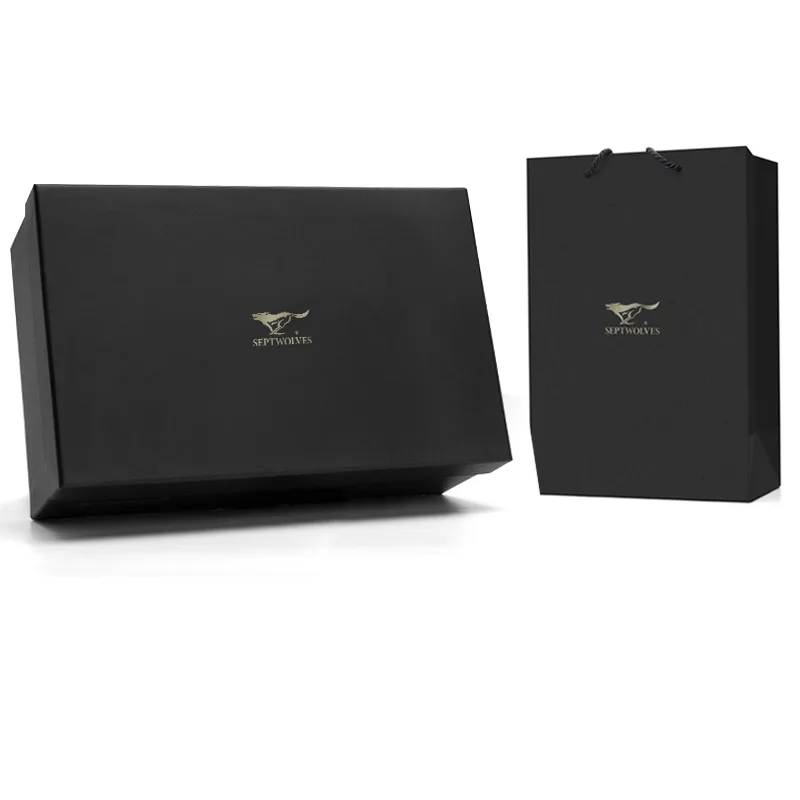 SEPTWOLVES Casual Shoes Men's Gift Box Set, коричневый (Comes with Socks) — фото 4
