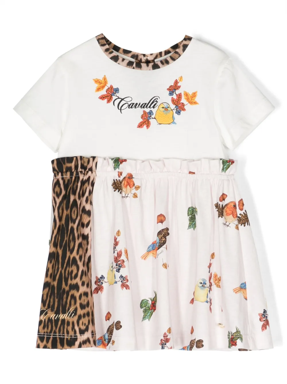 

Платье с вышитым логотипом Roberto Cavalli Junior, белый