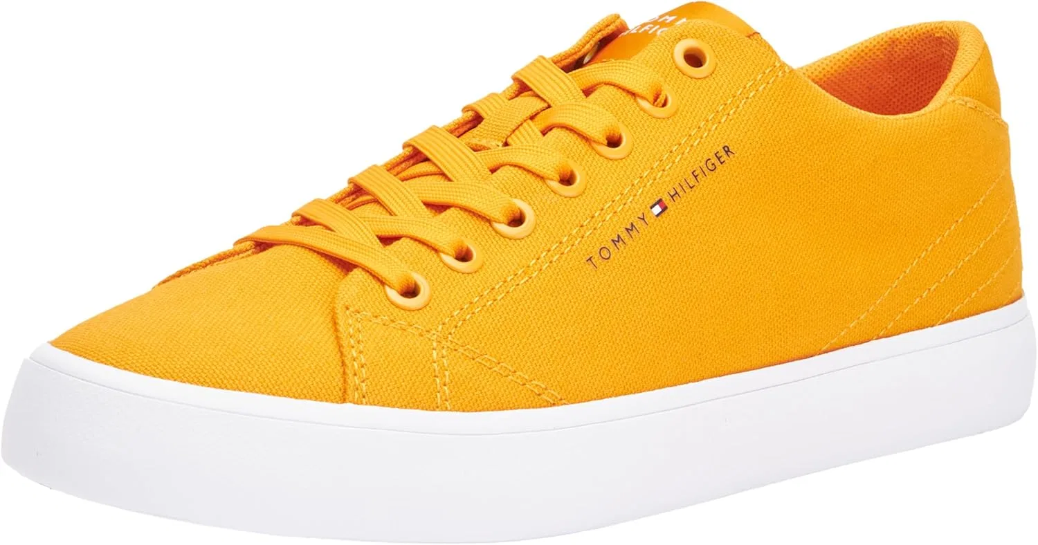 Мужские вулканизированные кроссовки Tommy Hilfiger Th Hi Vulc Low Canvas Shoes, Orange Rich Ochre