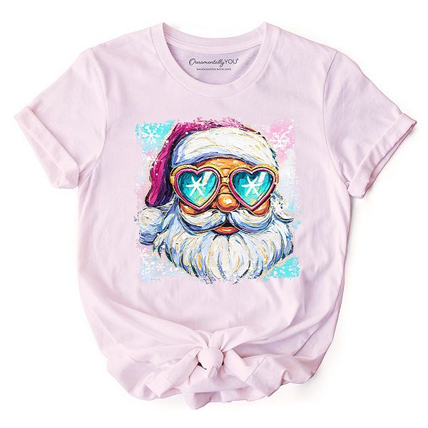 

Футболка с Сантой в очках Merry Christmas Ornamentallyyou, Soft Pink