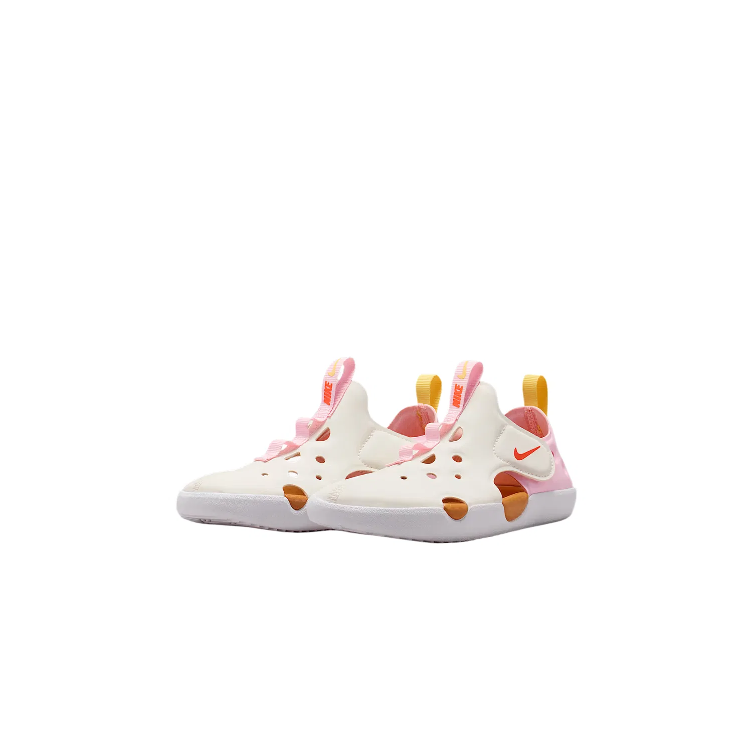 Детские клоги Nike Sunray Protect 4 белые с розовым и зеленым — фото 3