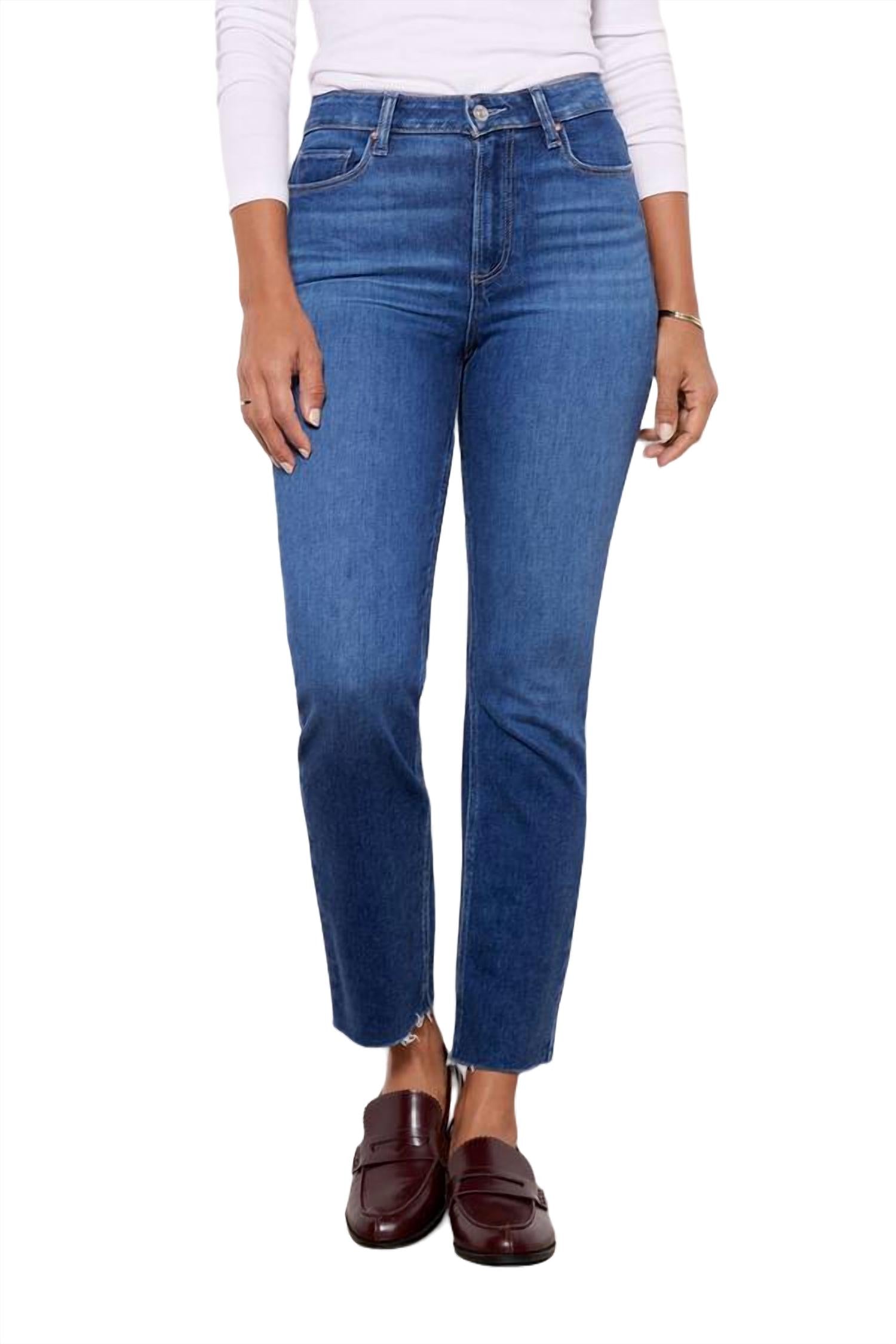 

Джинсы Cindy Hi-Rise Straight Raw Hem Ankle Jean In Devoted Paige