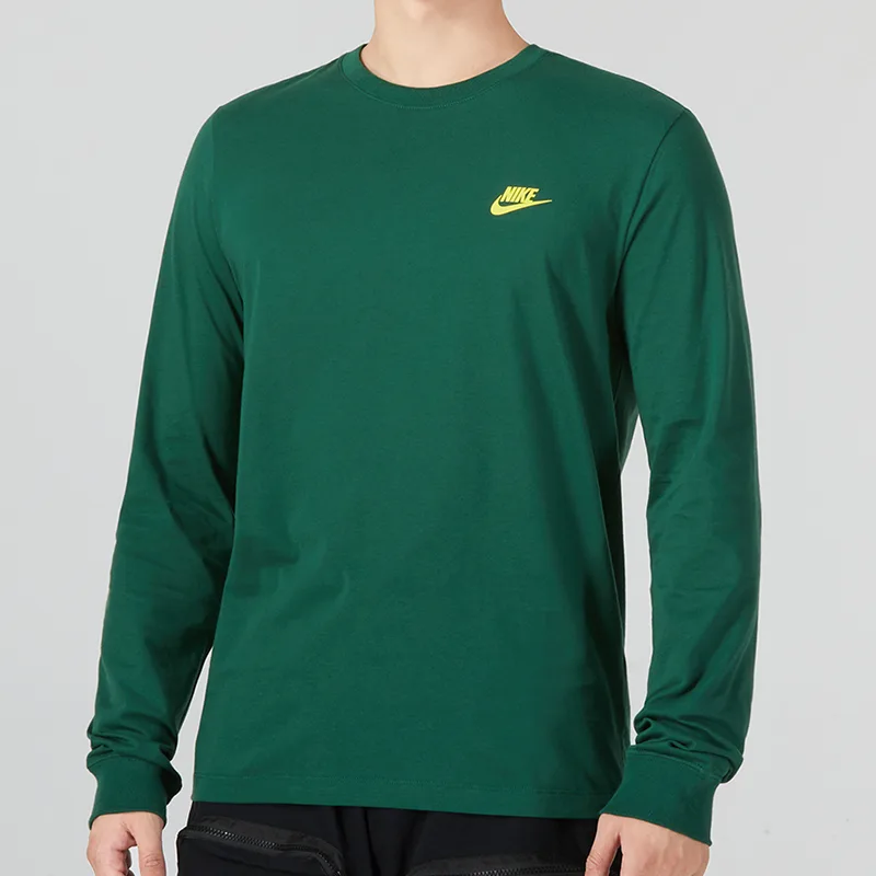 Nike Футболка мужская Olive Green Crew Neck Moderate Straight Fit — фото 4