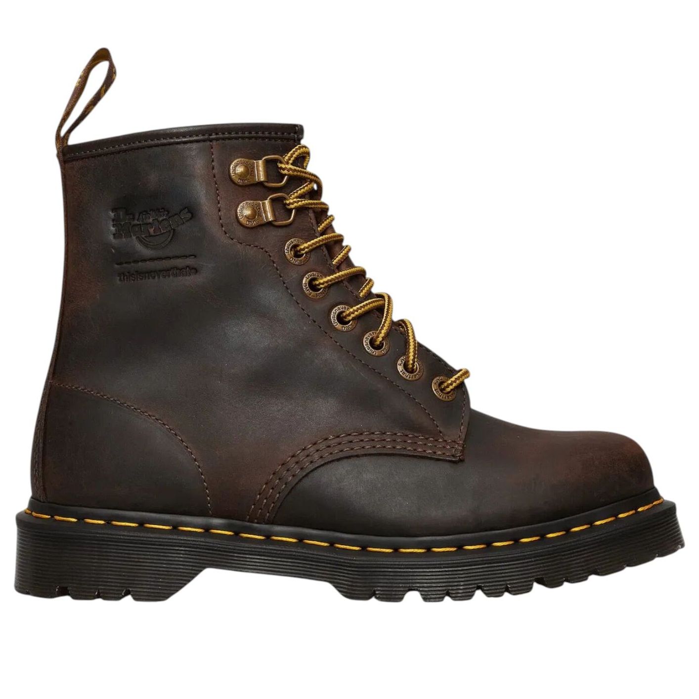 Ботинки Dr. Martens x Thisisneverthat 1460 из кожи, цвет «Черно-коричневый» — фото 4