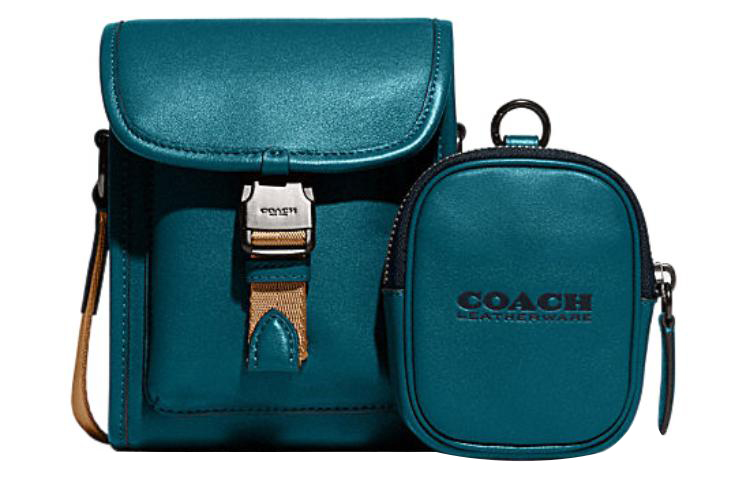 

Кожаная комбинированная сумка через плечо мужская Coach темный черепаховый панцирь
