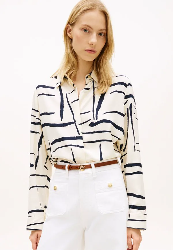 Рубашка на пуговицах золотистого цвета, прямого кроя. Tommy Hilfiger, Calico