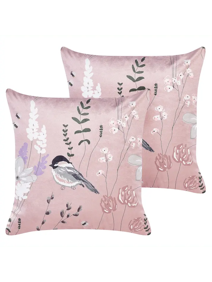 

Декоративная подушка Beliani 2er Set Deko CYCLAMEN, цвет rosa/weiß/grau