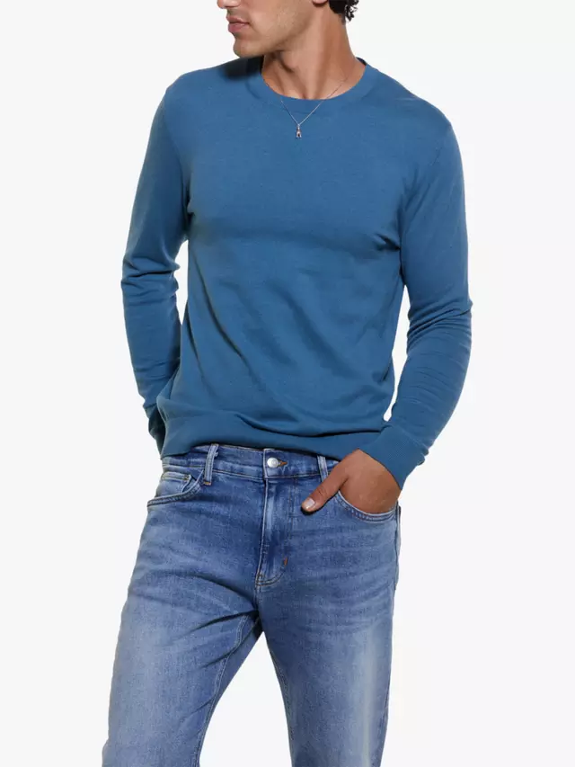 

Джемпер SISLEY Cotton Blend Crew Neck, синий
