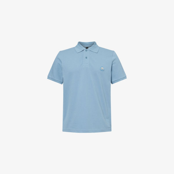 

Поло Moose Knuckles Everett из хлопкового пике с логотипом, голубой