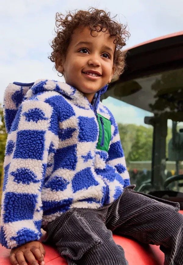 Куртка флисовая с капюшоном Regular fit Jojo Maman Bébé, синий динозавр