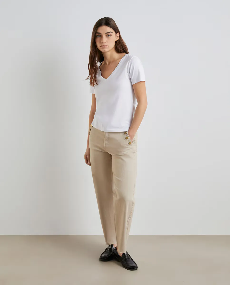 

Базовая женская футболка с V-образным вырезом Easy Wear, белый