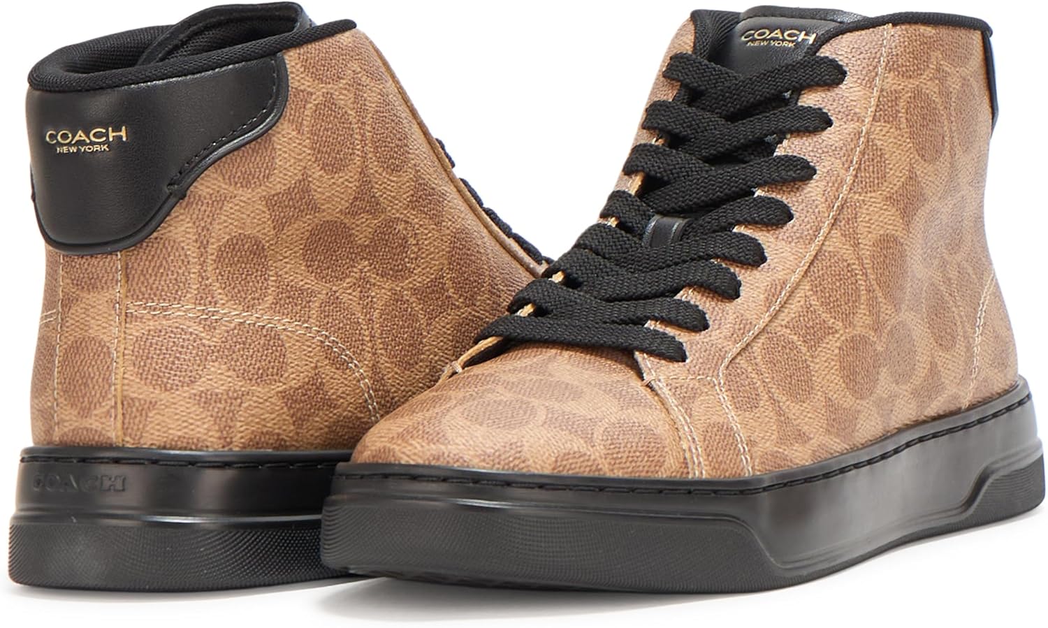 Мужские кроссовки Coach High Line High Top из фирменного канваса, черный/хаки — фото 3