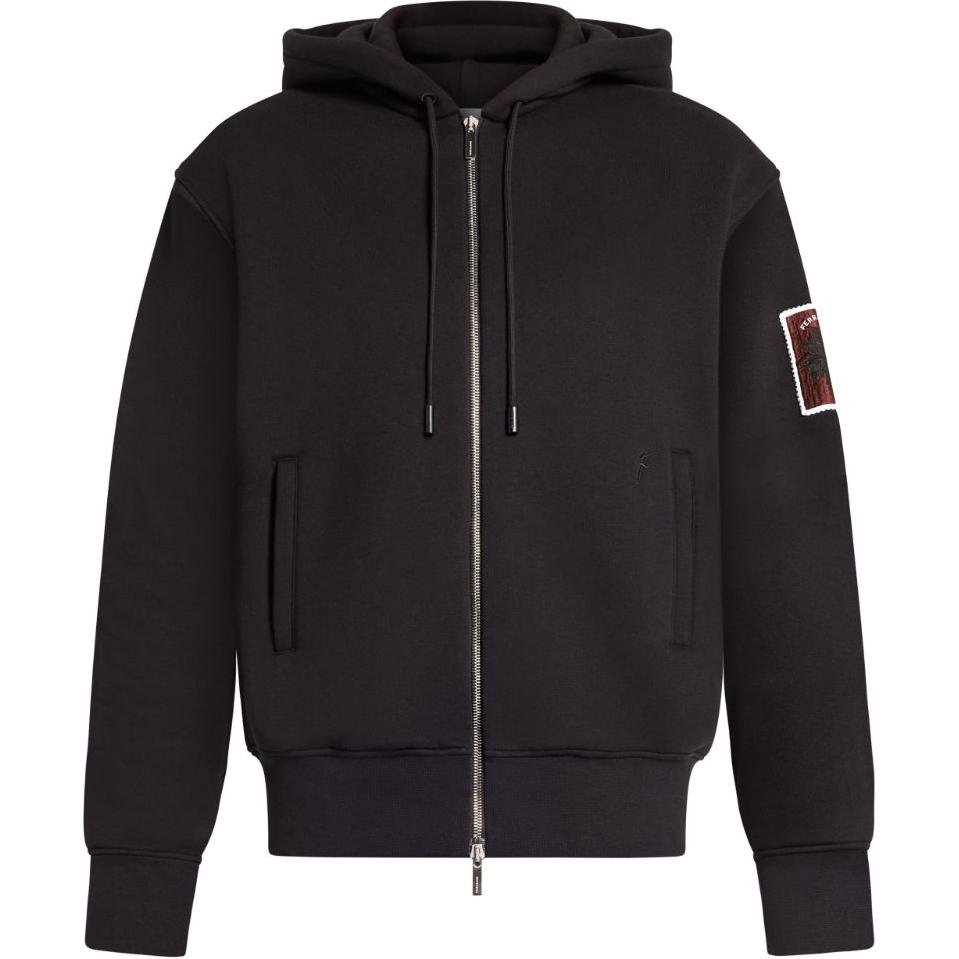 

Толстовка с молнией и нашивкой с логотипом Ferragamo, черный