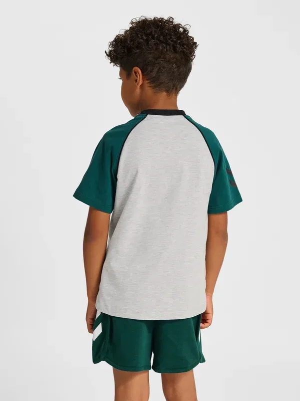 Футболка Hummel Hml reg v neck ss print t-shirt, светло-серый меланж — фото 3