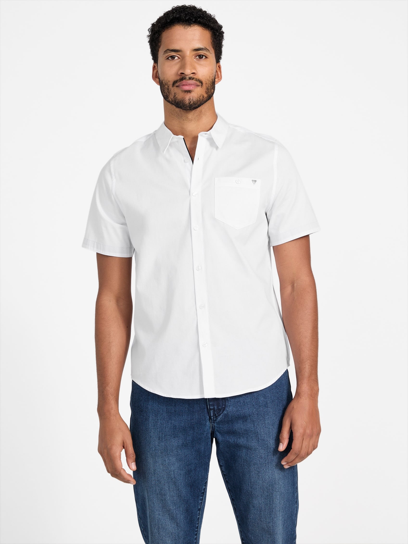 

Текстурированная рубашка Wayne Guess Factory, цвет pure white