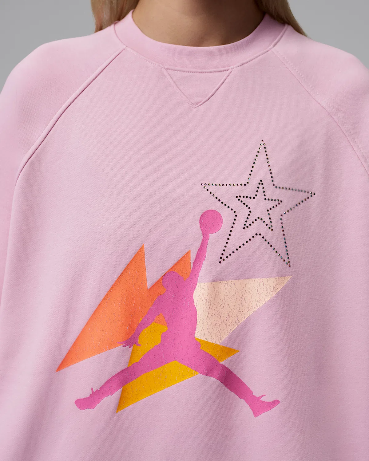 Женская футболка с коротким рукавом из французского футера Jordan Brooklyn Fleece, Iced Carmine — фото 4