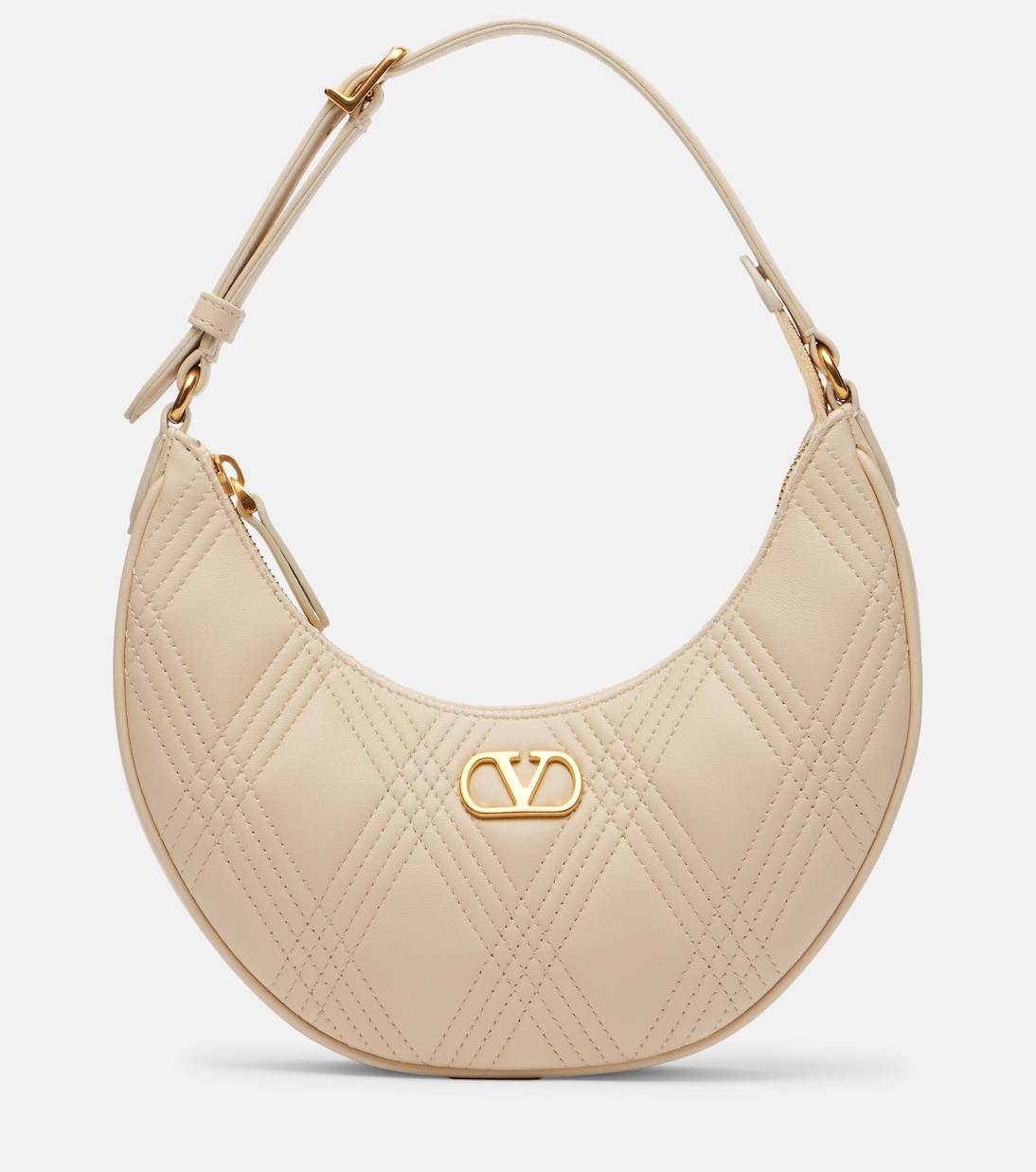 

Кожаная мини-сумка через плечо Quiltie 67 Valentino Garavani, Butter White