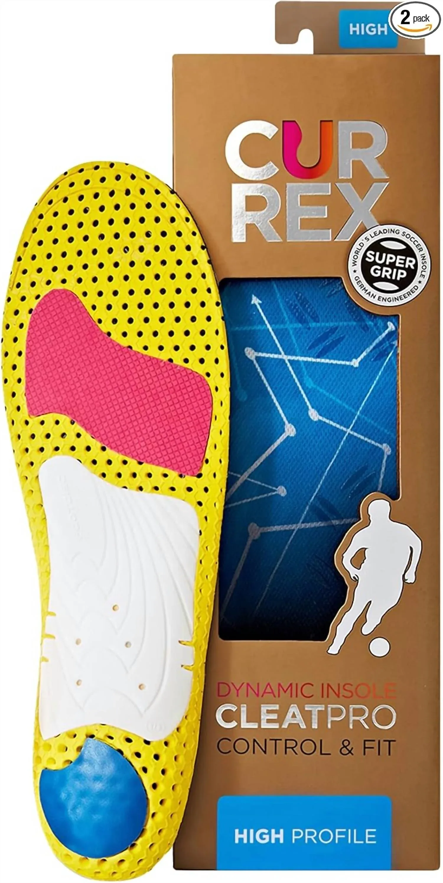Бутсы Cleatpro с высокой подошвой и высоким подъемом стопы - синие Currex