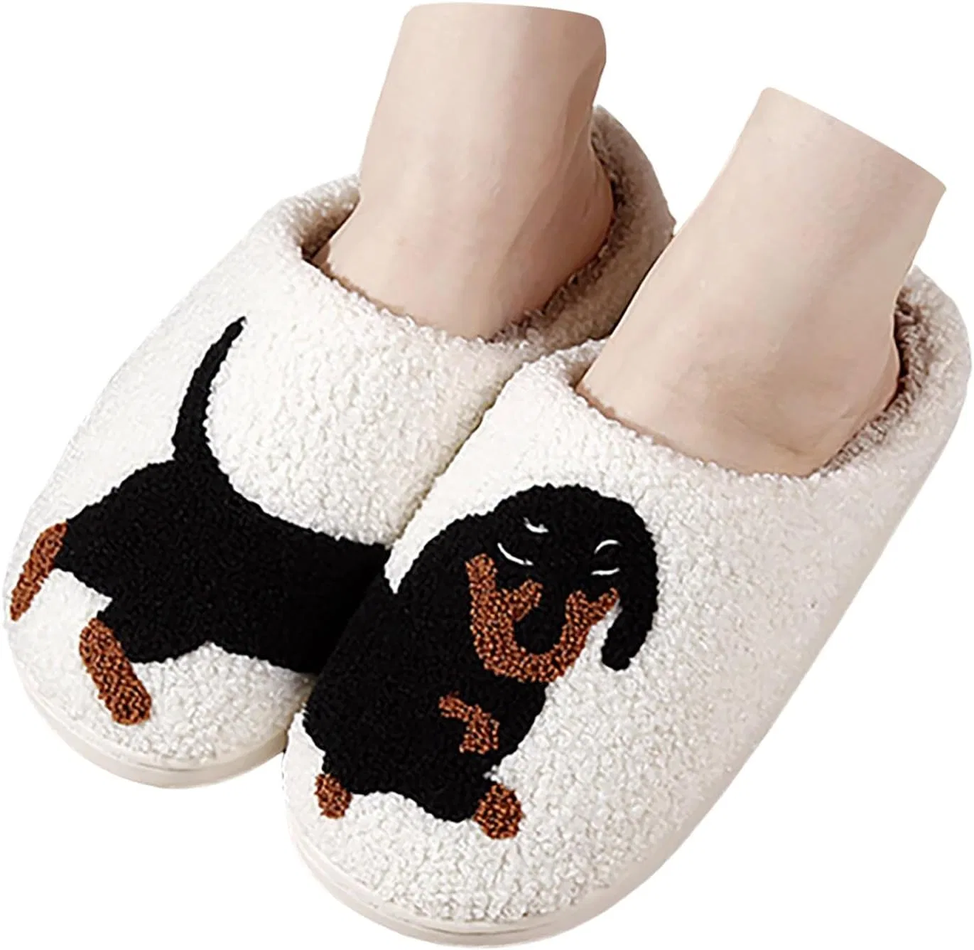 Hausschuhe Damen Warm - Süße Plüsch Furry Flauschige Домашние тапочки Warme Männer Aesthetic Lustig Hauspantoffeln Winter Offen Hausschlappen F SKFLABOOF, 012H White 5 — фото 2
