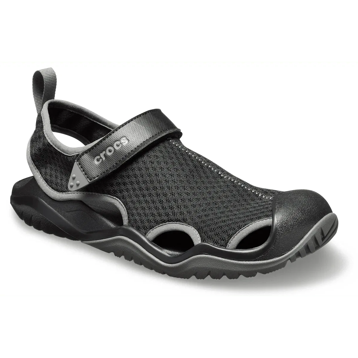 Мужские сандалии Swiftwater из сетчатой ​​ткани Crocs, черный — фото 3