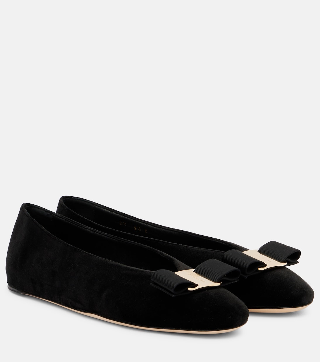 Балетки Vanna из велюра Ferragamo, черный