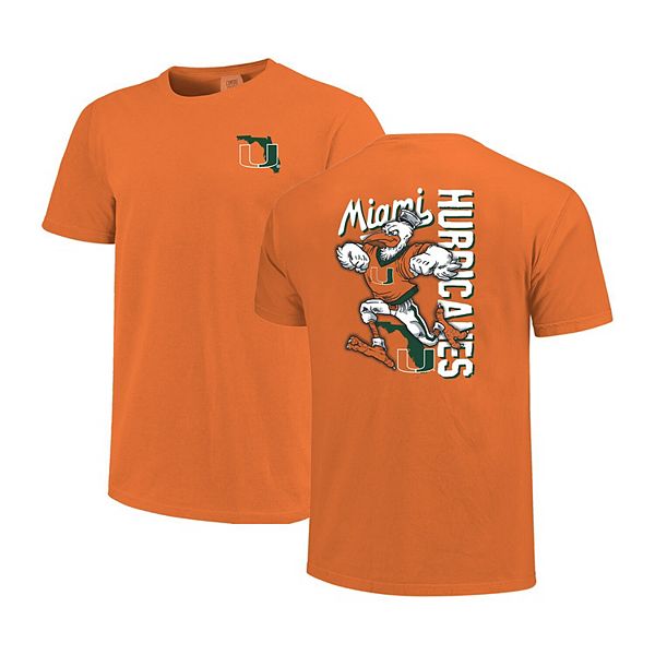 

Мужская футболка comfort colors с оранжевым принтом miami hurricanes sketched mascot Image One