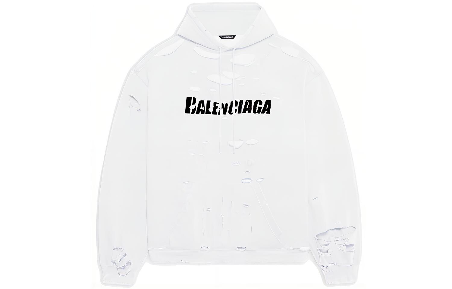 

Caps Destroyed Oversize-толстовка с капюшоном Balenciaga, белый
