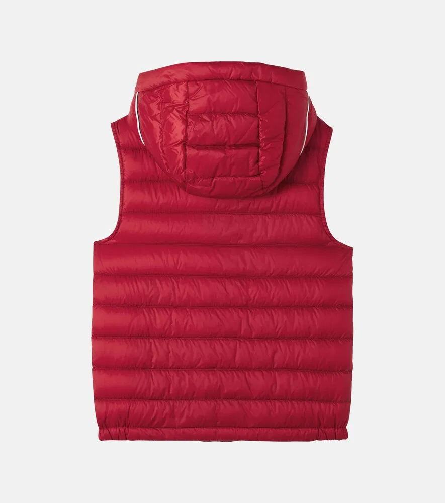 Пуховый жилет Уззай с капюшоном Moncler Enfant, красный — фото 2