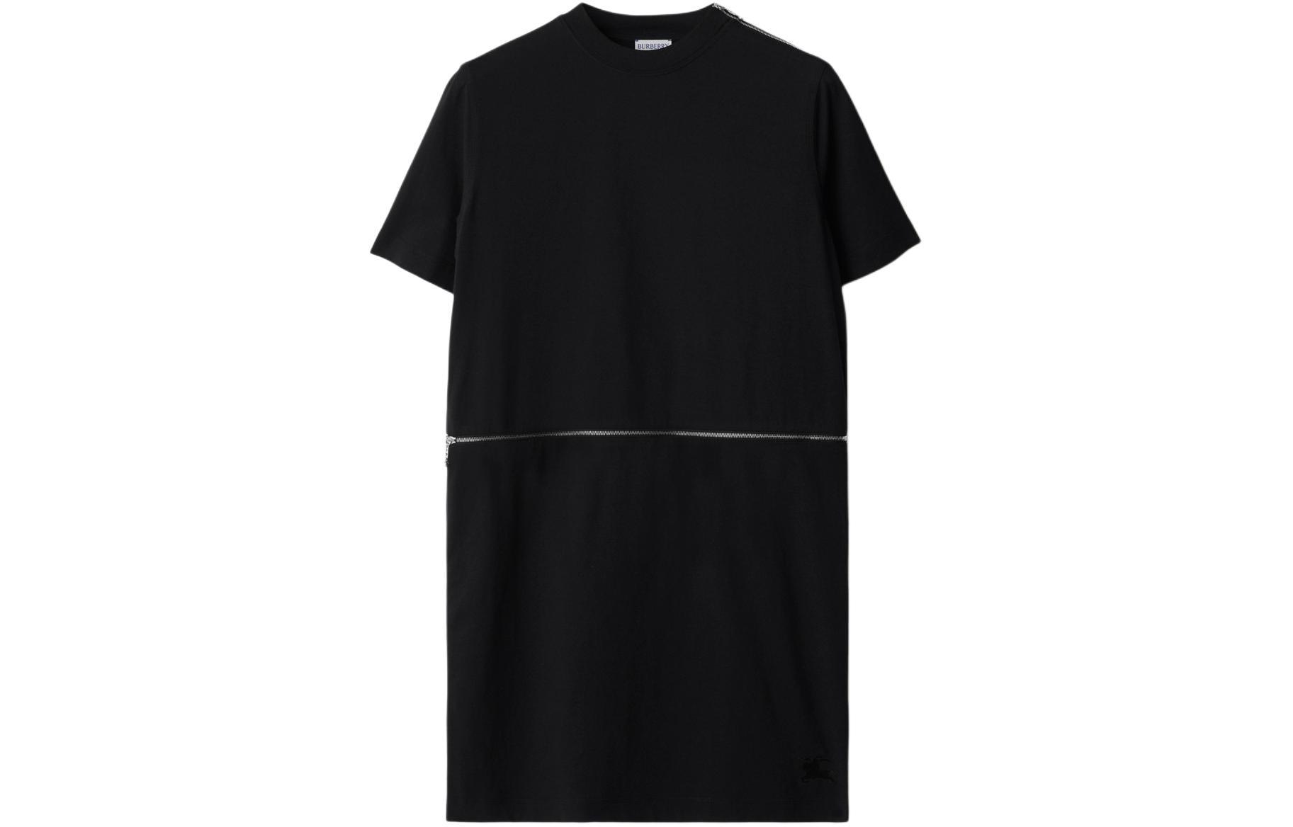 

Футболка из хлопка с вышитым логотипом Burberry, черная