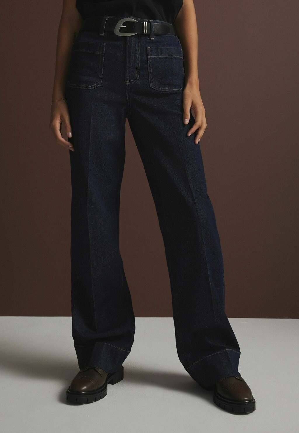 

Расклешенные джинсы PATCH POCKET WIDE LEG PETITE Next, синий
