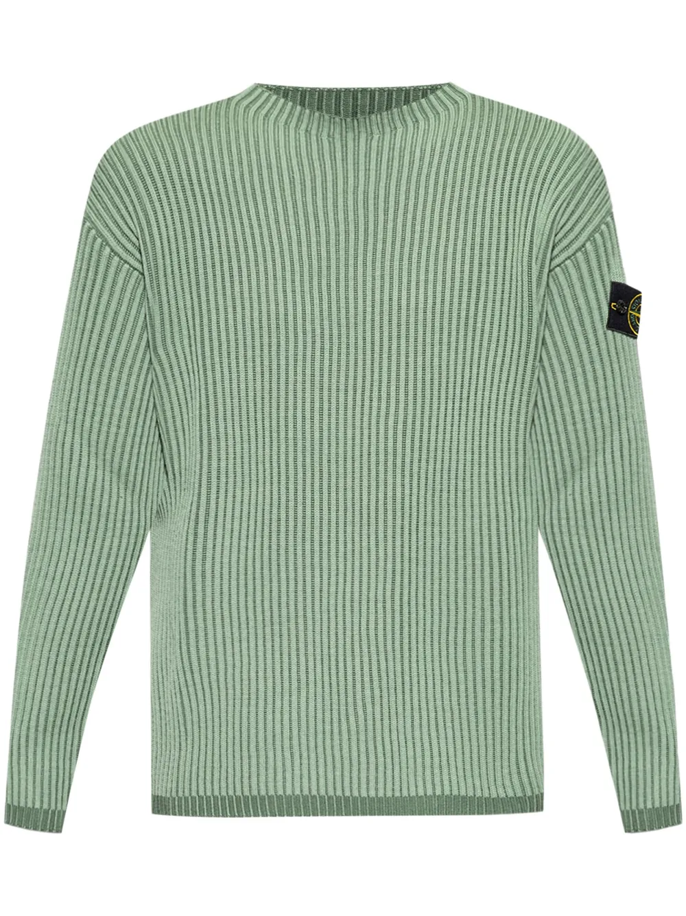 

Джемпер из вирджинской шерсти в рубчик Stone Island, зеленый