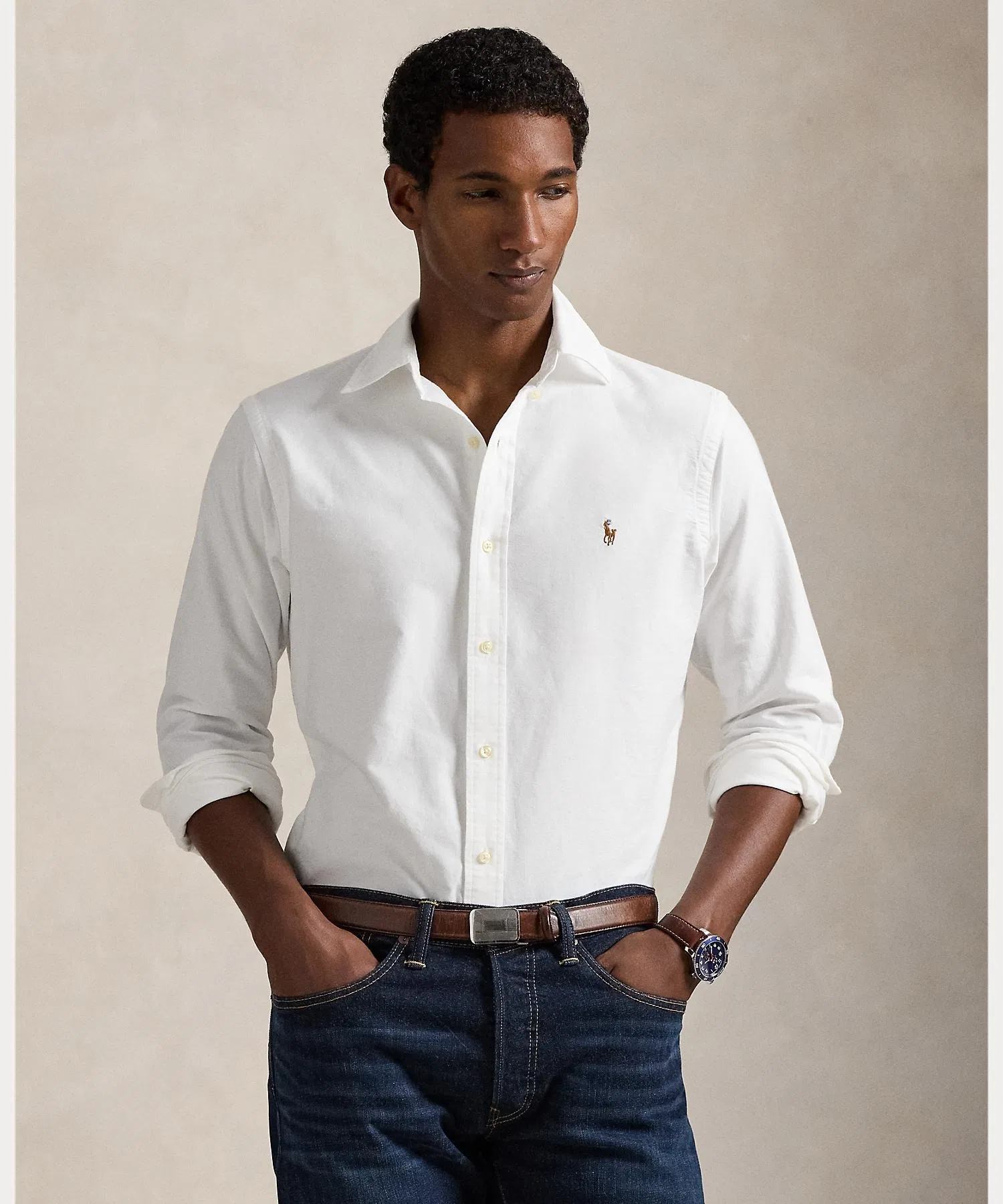 Мужская рубашка POLO RALPH LAUREN оксфордская классическая