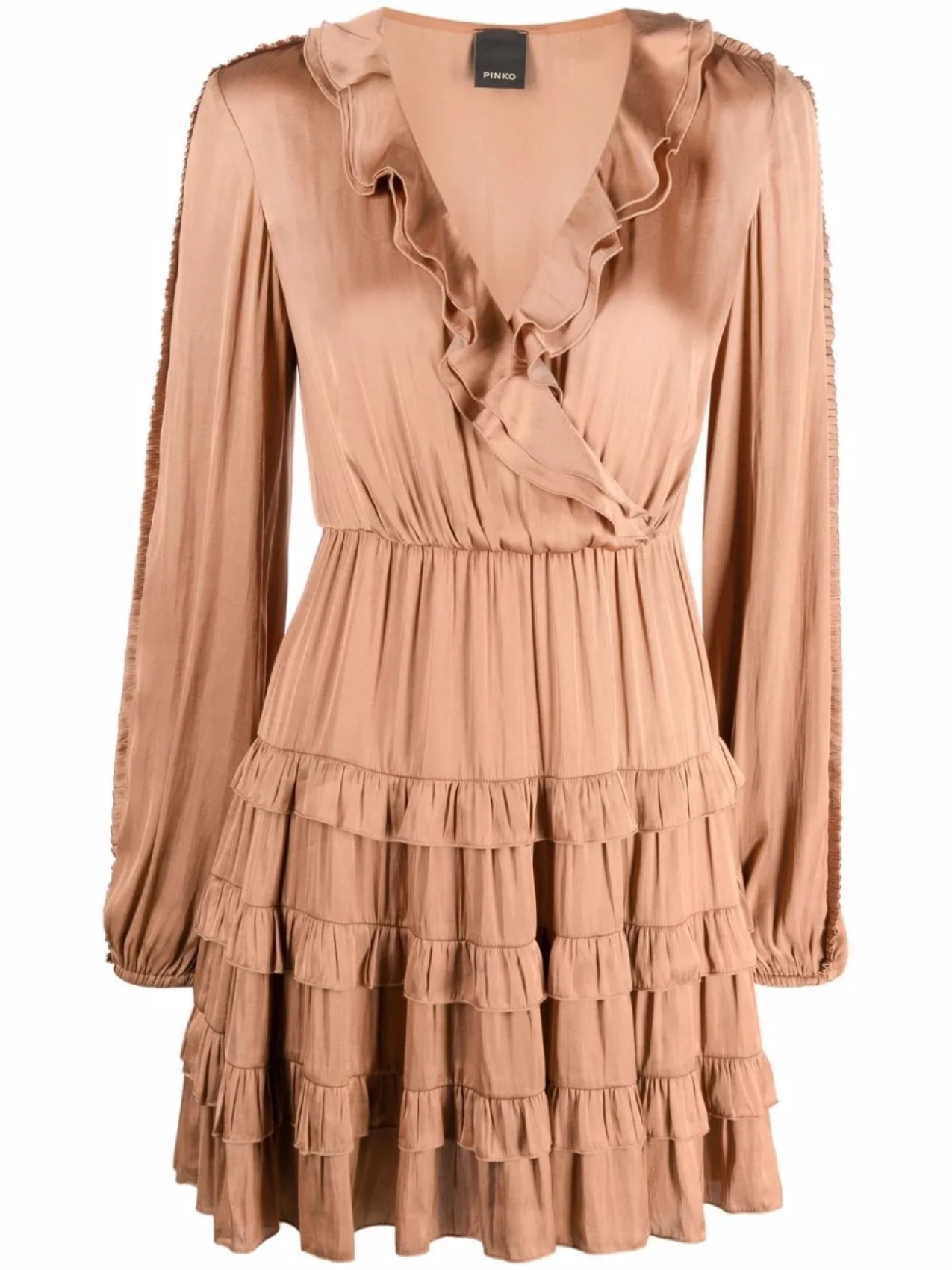 

PINKO платье мини с оборками, нейтральный