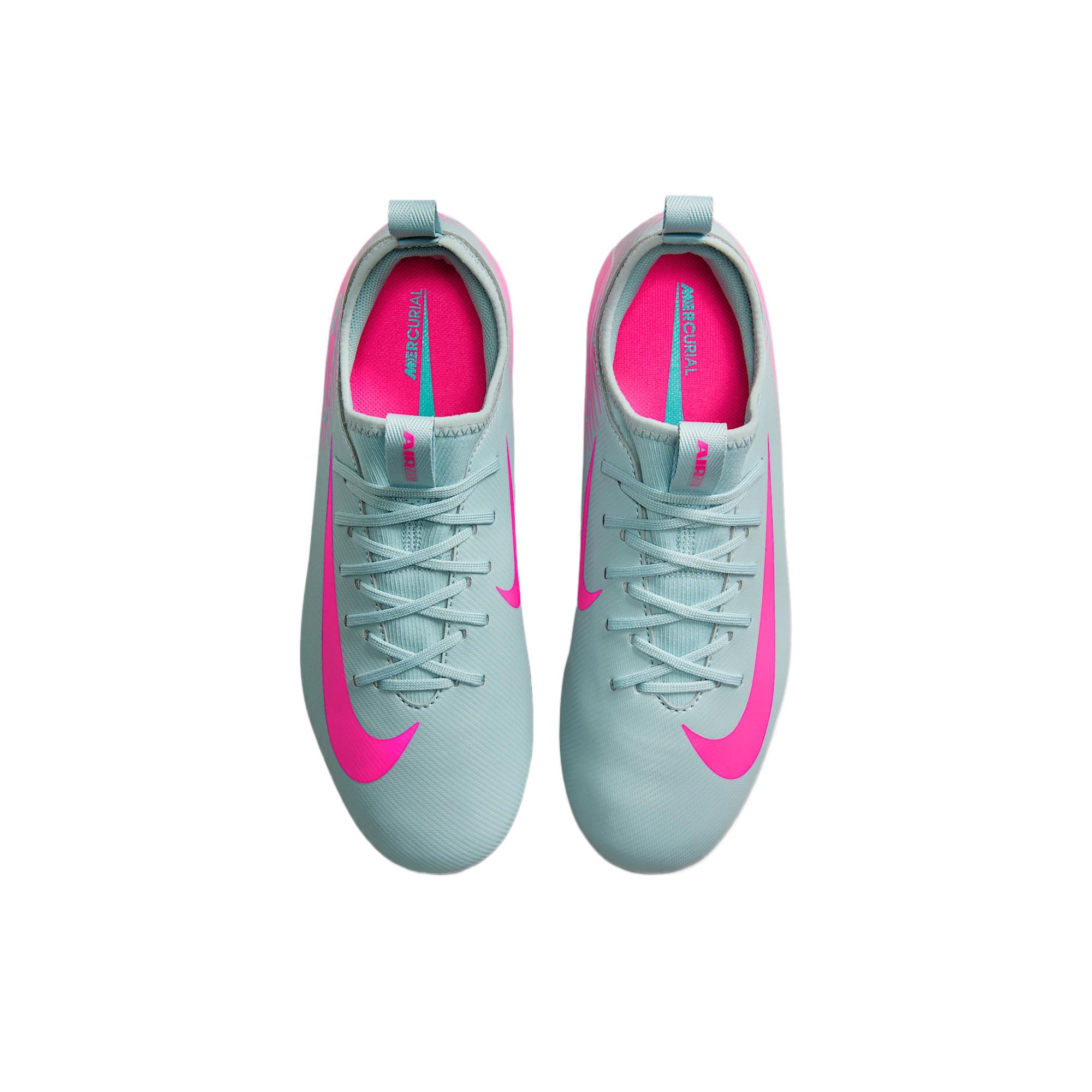 Nike Модель Mercurial Vapor 16 Academy низкие детские футбольные бутсы Cyan Pink — фото 3