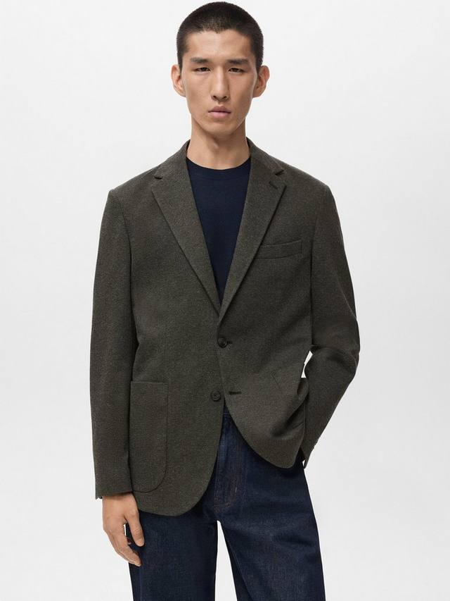 

Aneto Slim Fit пиджак в микро-гусарскую клетку Mango, Grey