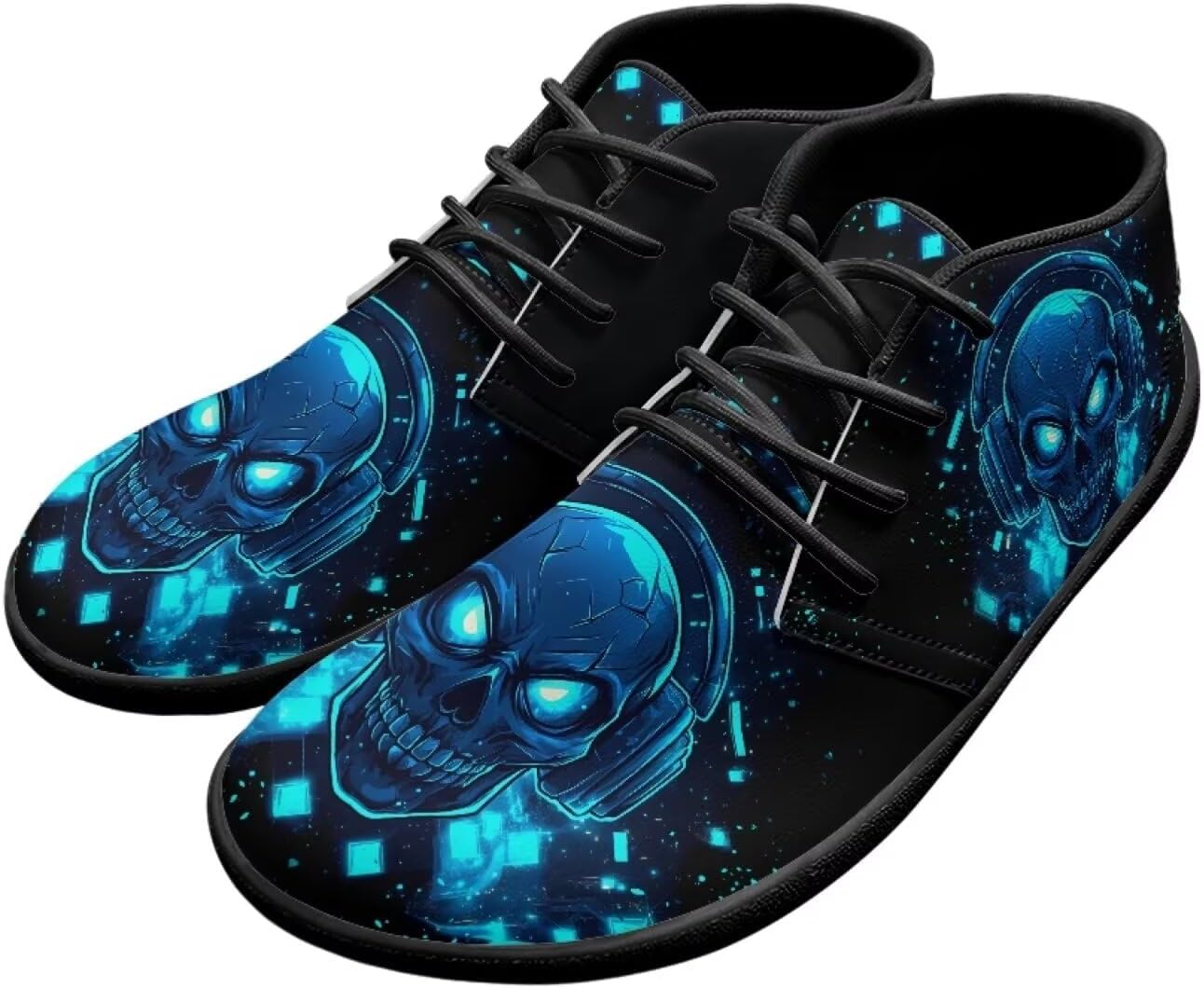 

Кожаные мужские кроссовки Forchrinse White Horse с красивым небом, для повседневной ходьбы и вождения, повседневные кожаные шнурованные туфли, средние ботинки Чукка, легкие, синий