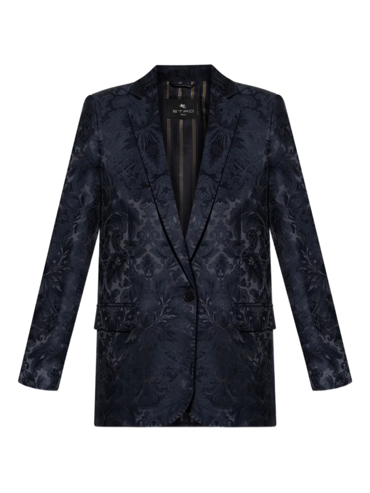 

Однобортный пиджак ETRO с цветочным узором, синий