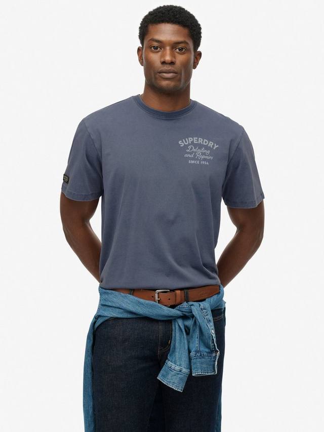 

Органический хлопок Regular Fit футболка Oversized Trade Tools Superdry, Dry Slate Blue