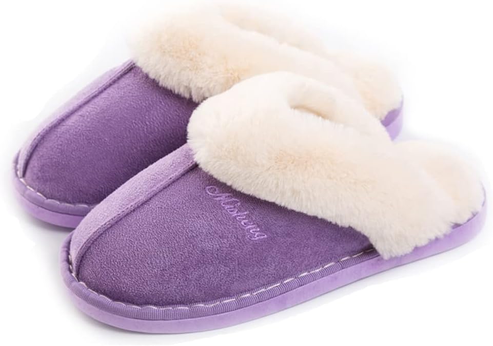 

Домашние тапочки Rojeam Winter, теплые, для использования в помещении и на улице, с антискользящей подошвой, унисекс для мужчин и женщин, пурпурный