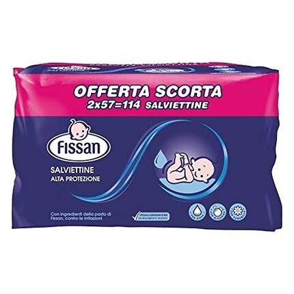 

FISSAN High Protection, 57 шт. – упаковка из 2 шт. ‎Fissan Salviettine Alta
