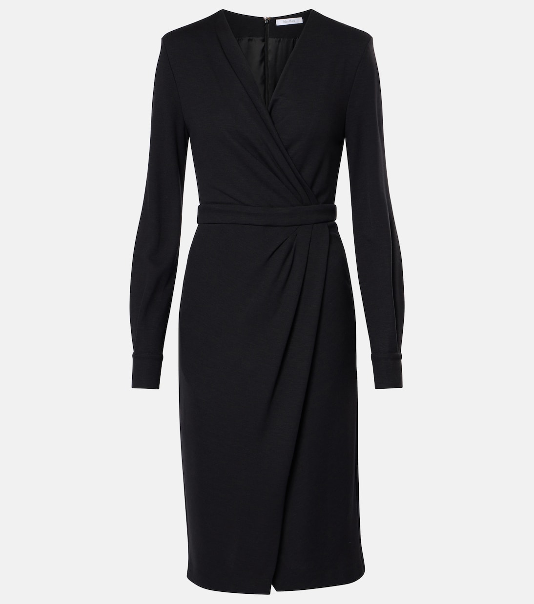 

Платье миди из собранного джерси Virtus Max Mara, черный