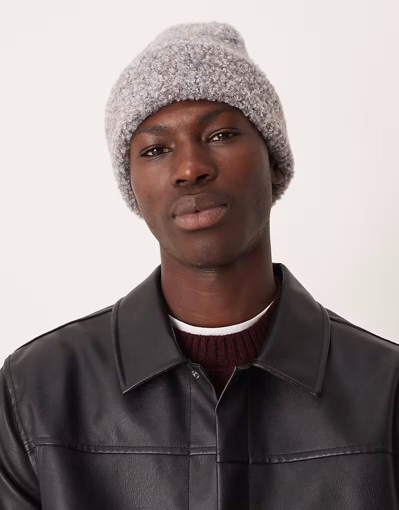 

Вязаная шапка-бини из трикотажной пряжи букле серого цвета Asos Design, Серый, Вязаная шапка-бини из трикотажной пряжи букле серого цвета Asos Design