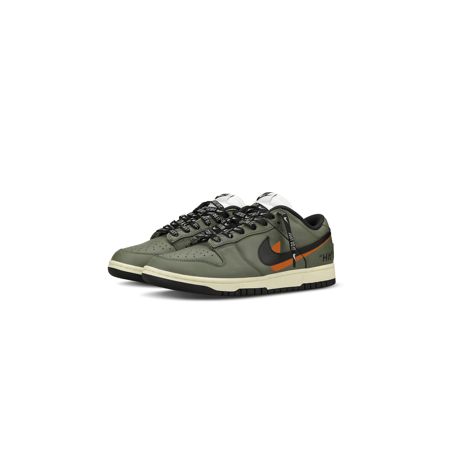 

Кроссовки Nike Dunk Skateboarding Shoes Women's Low-top Army Green/orange, хаки